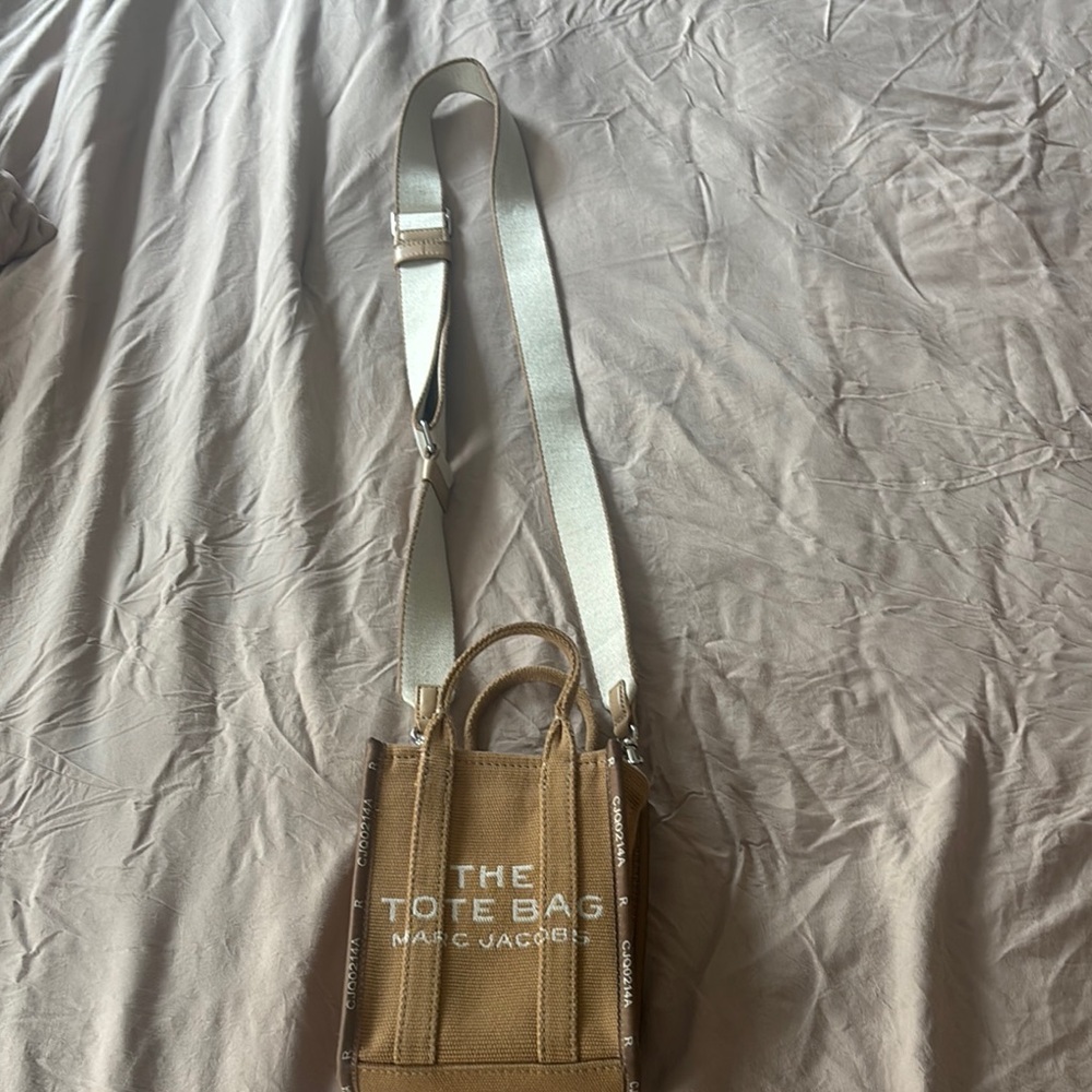 Marc Jacobs Tan Canvas Tote Bag with Adjustable Strap
